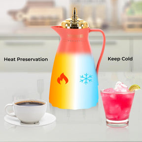 1L Hala 'Blood Orange' Glass Vacuum Flask and Tea Pot