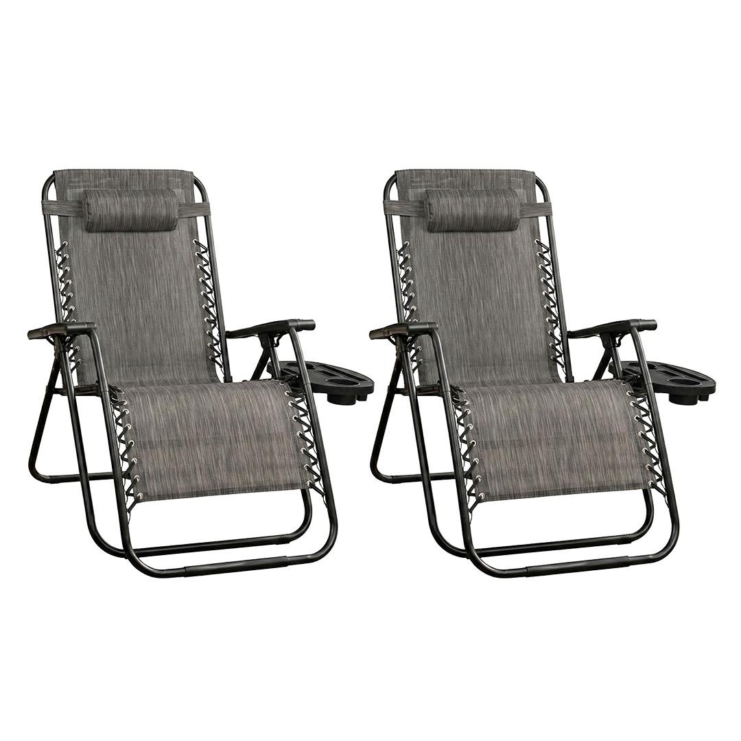 2 Pack Of Zero Gravity Reclining Folding Lounger Chairs