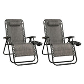 2 Pack Of Zero Gravity Reclining Folding Lounger Chairs