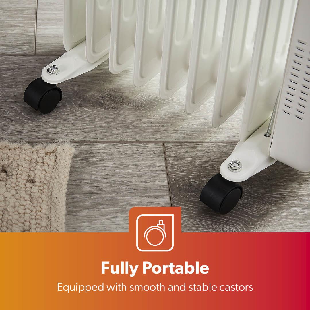 2500W Digital 11-Fin Oil-Filled Electric Radiator Heater