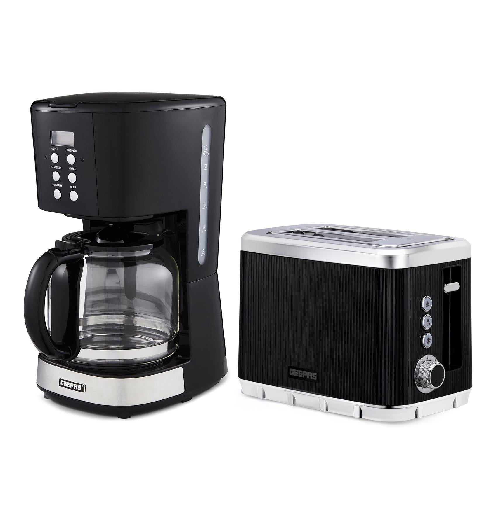 1.5L Filter Coffee Machine & 2-Slice Toaster Matching Set