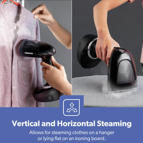 1500W Vertical Black Handheld Garment Steamer 400ml