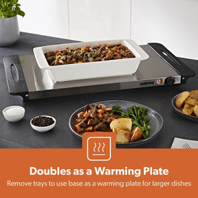 Pack Of 2 Electric Food Warmers Buffet Server 3 x 2.4L Trays With Lids