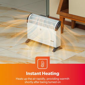 2-Pack White Freestanding Electric Convector Heaters 2000W