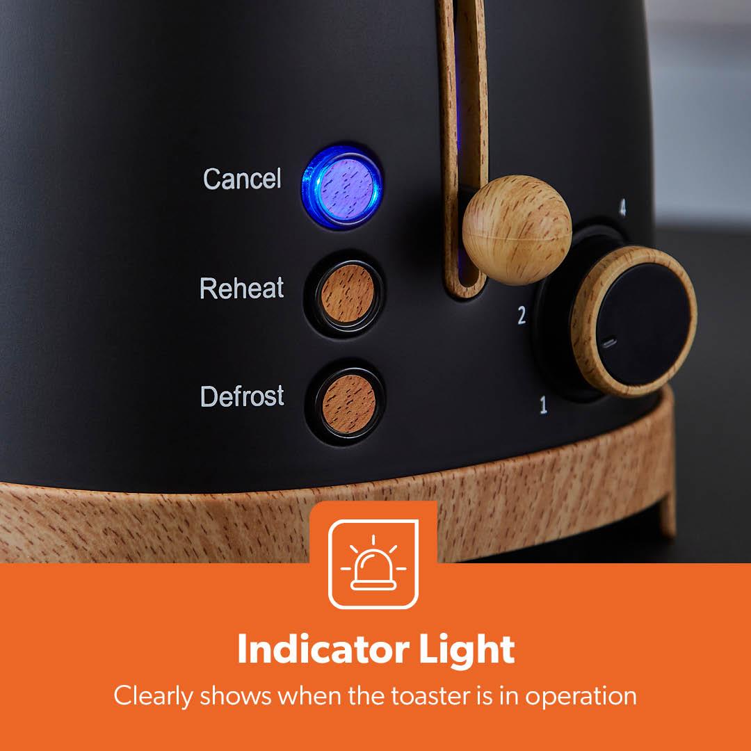 2-Slice NordiQ Black Toaster With 6 Browning Levels