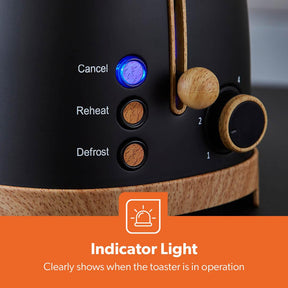 2-Slice NordiQ Black Toaster With 6 Browning Levels