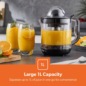 1L Electric Citrus Juicer, Clear-View and Bi-Directional Spin 25W