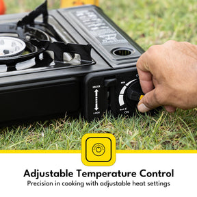 Double Burner Portable Outdoor & Indoor Gas Stove Cooker