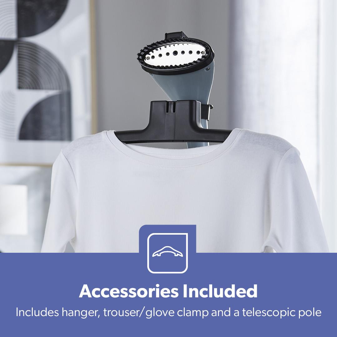 Upright 2000W Clothes Steamer With Integrated Hanger