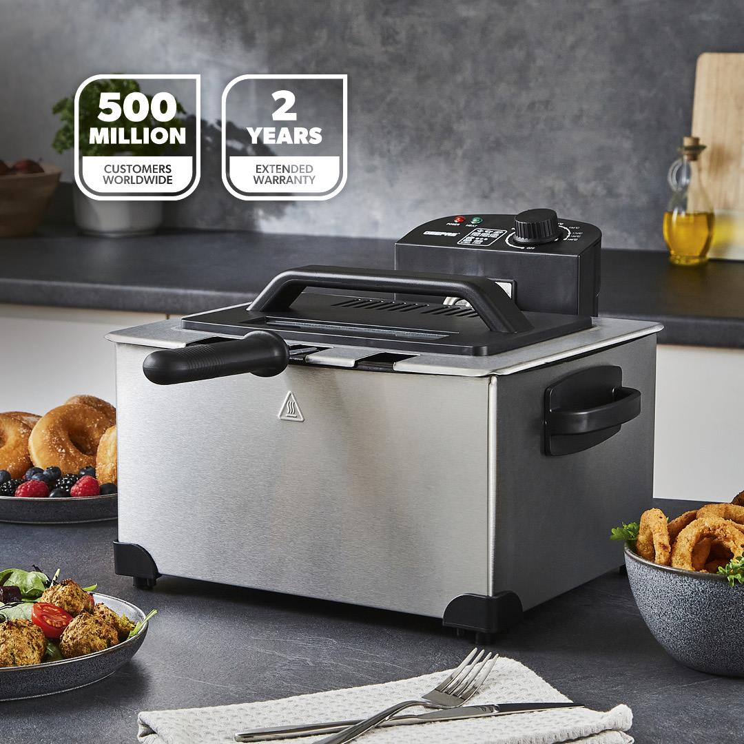 5L Stainless Steel Electric Deep Fat Fryer With Triple Baskets 2000W