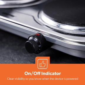2500W Electric Double Hot Plate - Portable Stainless Steel Hob