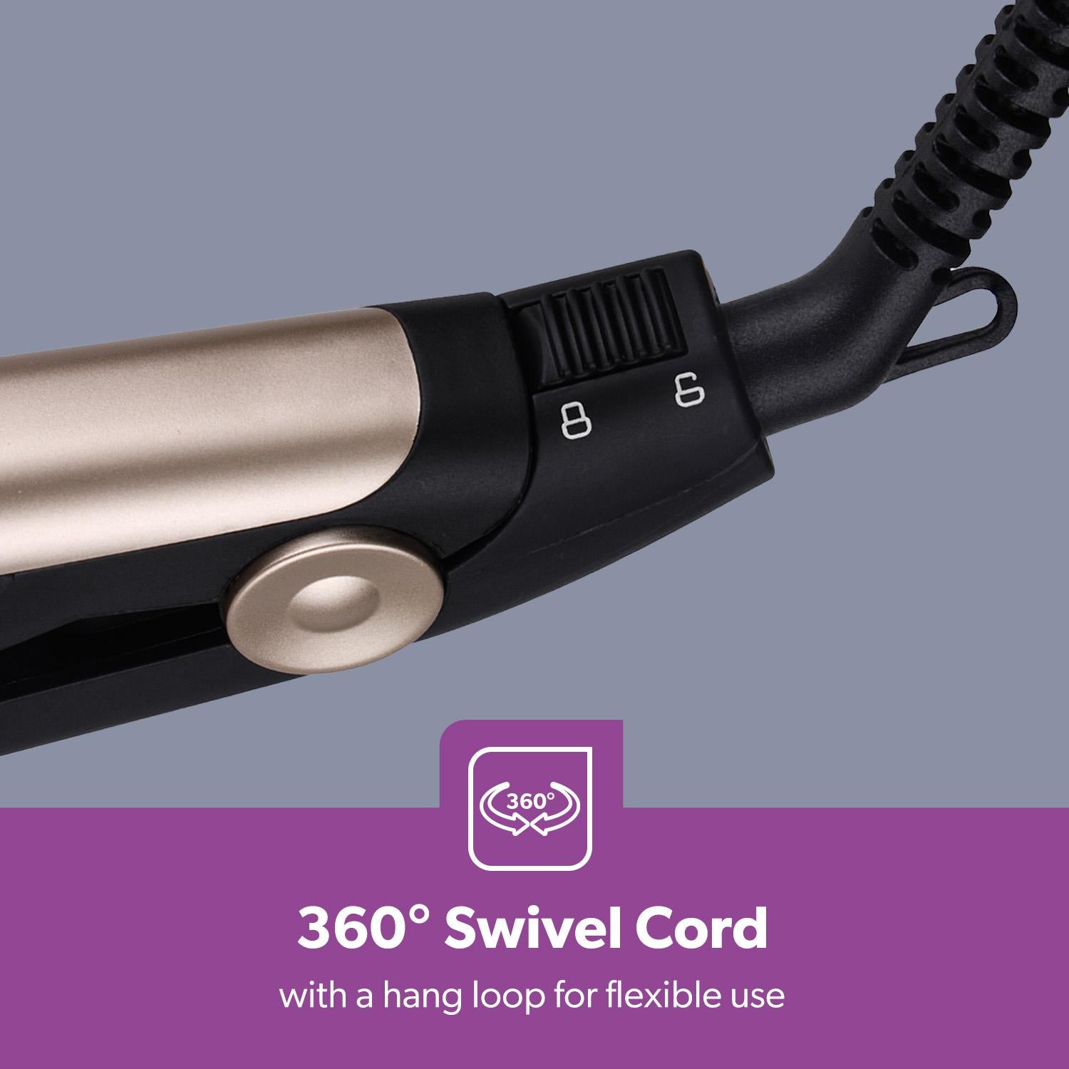 HeatProtect Ceramic Hair Straighteners 360° Swivel Cord