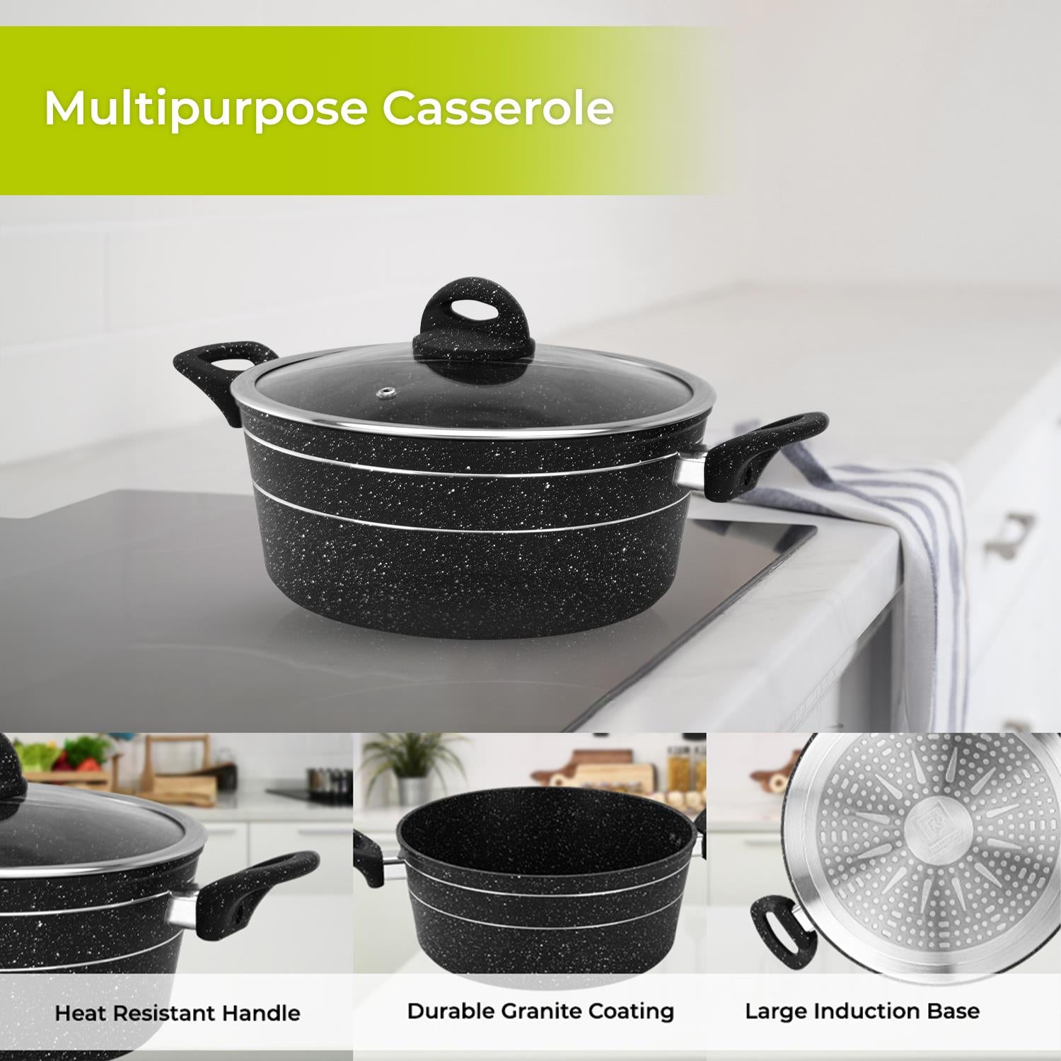 Casserole Dish Stockpot Non-Stick Cookware Pan with Lid 30Cm