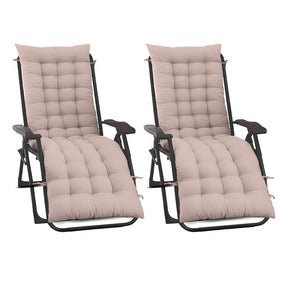 Cream Pack Of 2 Sun Lounger Cushions For Recliner Chair