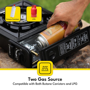 Portable Single Burner Gas Stove - Camping Outdoor Hob Cooker