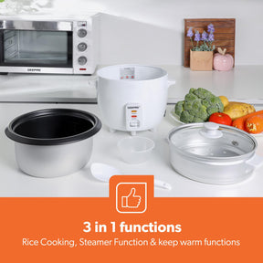 450W Rice Cooker With Steam Tray Keep Warm Function 1L