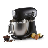 1000W Black Stand Mixer With 5L Bowl - 12-Speed With Beater & Dough Hook