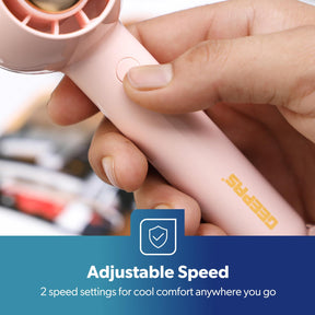 2-Speed Pink USB Handheld Mini Fan