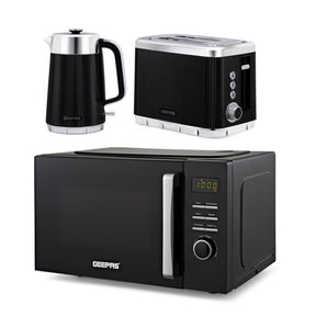 Arcus 23L Digital Microwave Oven, 1.7L Kettle & 2-Slice Toaster Set