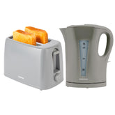 1.7L Electric Kettle & 650W 2 Slice Bread Toaster Combo Set Grey