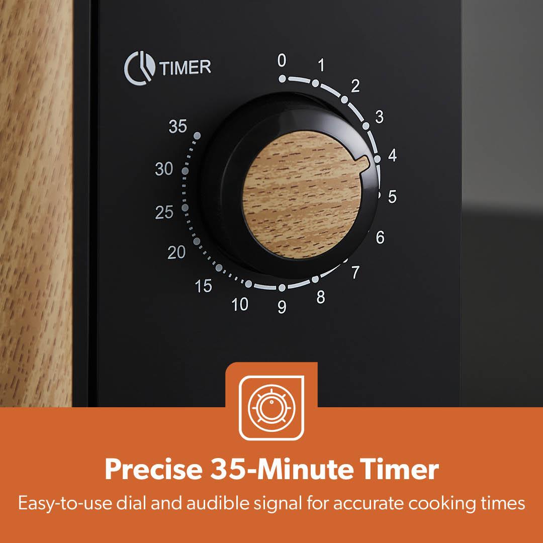 20L Black NordiQ Solo Microwave Oven With 5 Power Modes 700W