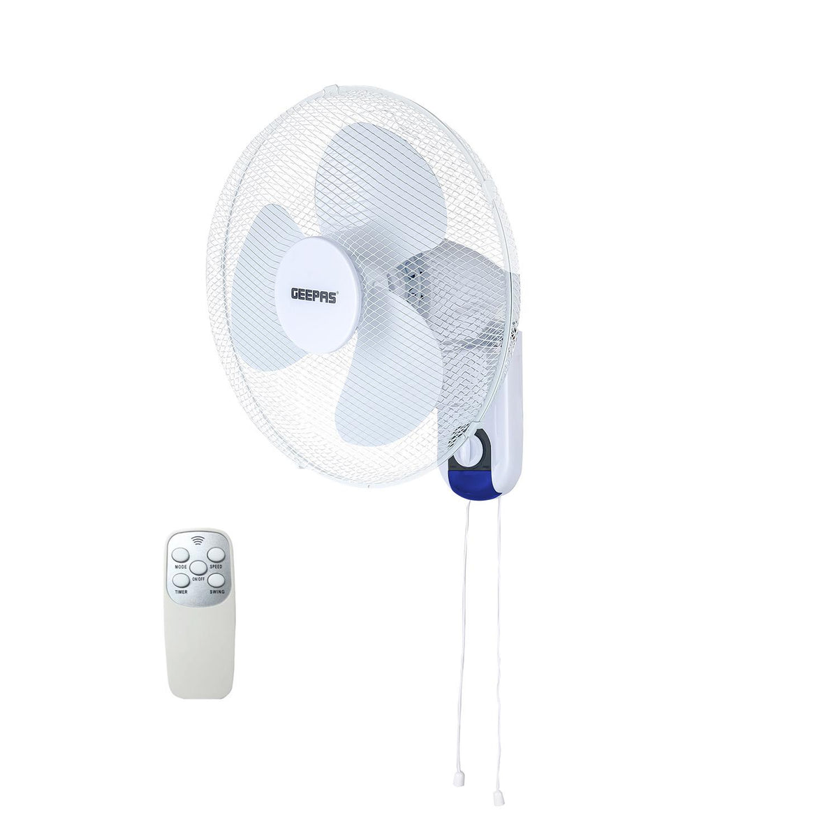 16" White Remote Controlled Three-Speed Wall Fan 45W