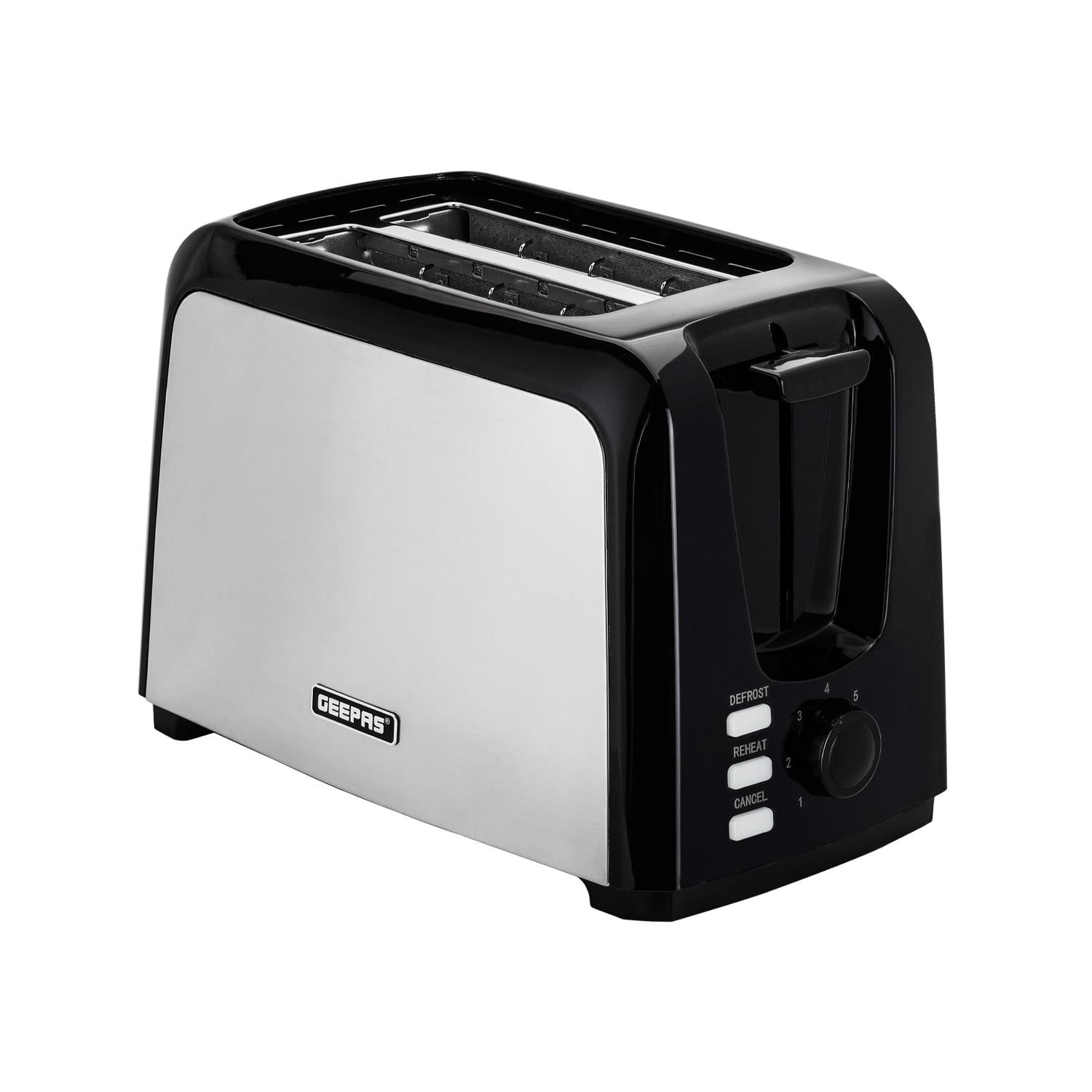 2-Slice Silver Toaster with 7 Browning Levels, 750W