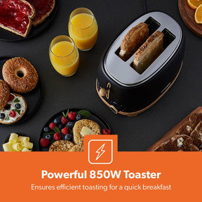 2-Slice NordiQ Black Toaster With 6 Browning Levels