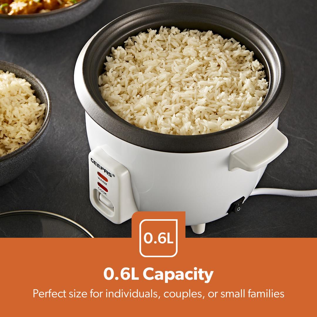 3-In-1 White Automatic Electric Rice Cooker and Steamer 0.6L
