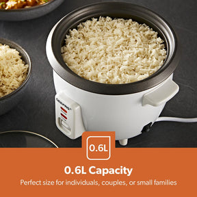 3-In-1 White Automatic Electric Rice Cooker and Steamer 0.6L