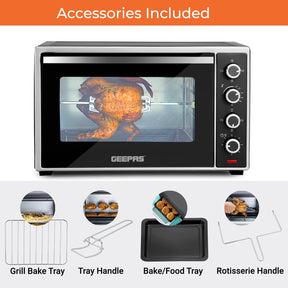 60L Electric Mini Oven Cooker & Grill With Rotisserie
