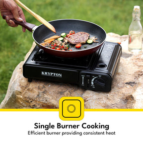 Portable Single Burner Gas Stove - Camping Outdoor Hob Cooker