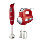 400W Hand Blender & 300W Hand Mixer Combo Set Retro Red