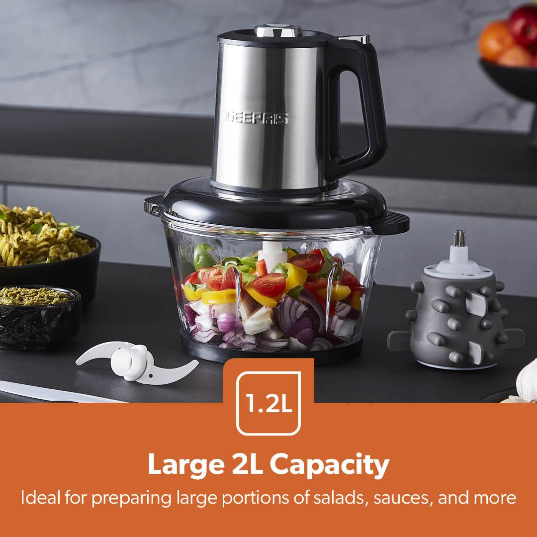 500W Mini Food Processor Chopper and Meat Grinder 2L