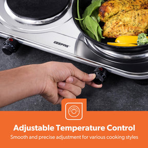 2500W Electric Double Hot Plate - Portable Stainless Steel Hob