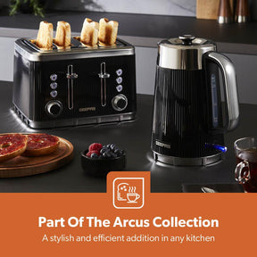 Black Arcus 1.7L Electric Kettle Rapid Boil Cordless Jug Kettle