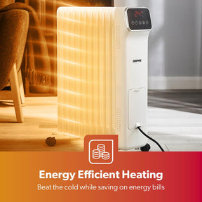 2500W Digital 11-Fin Oil-Filled Electric Radiator Heater