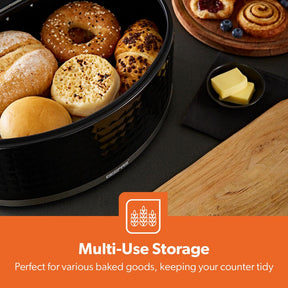 Argyle Black 9L Carbon Steel Bread Bin Canister