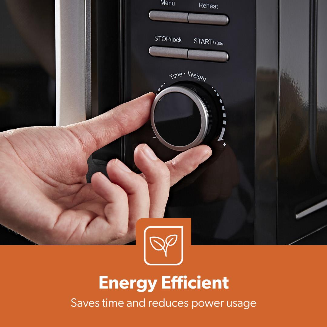 23L Black Digital Microwave Oven With 60 Minute Timer