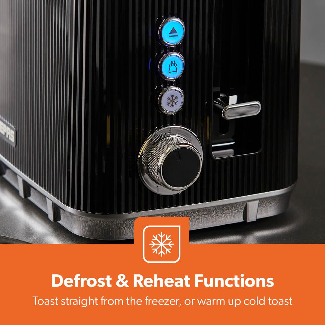 Black Arcus 2 Slice Toaster With 7 Browning Levels