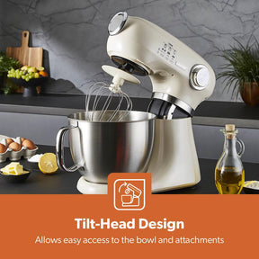 Black & Beige 5L Electric Stand Mixer With Beater 12-Speed