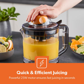1L Electric Citrus Juicer, Clear-View and Bi-Directional Spin 25W