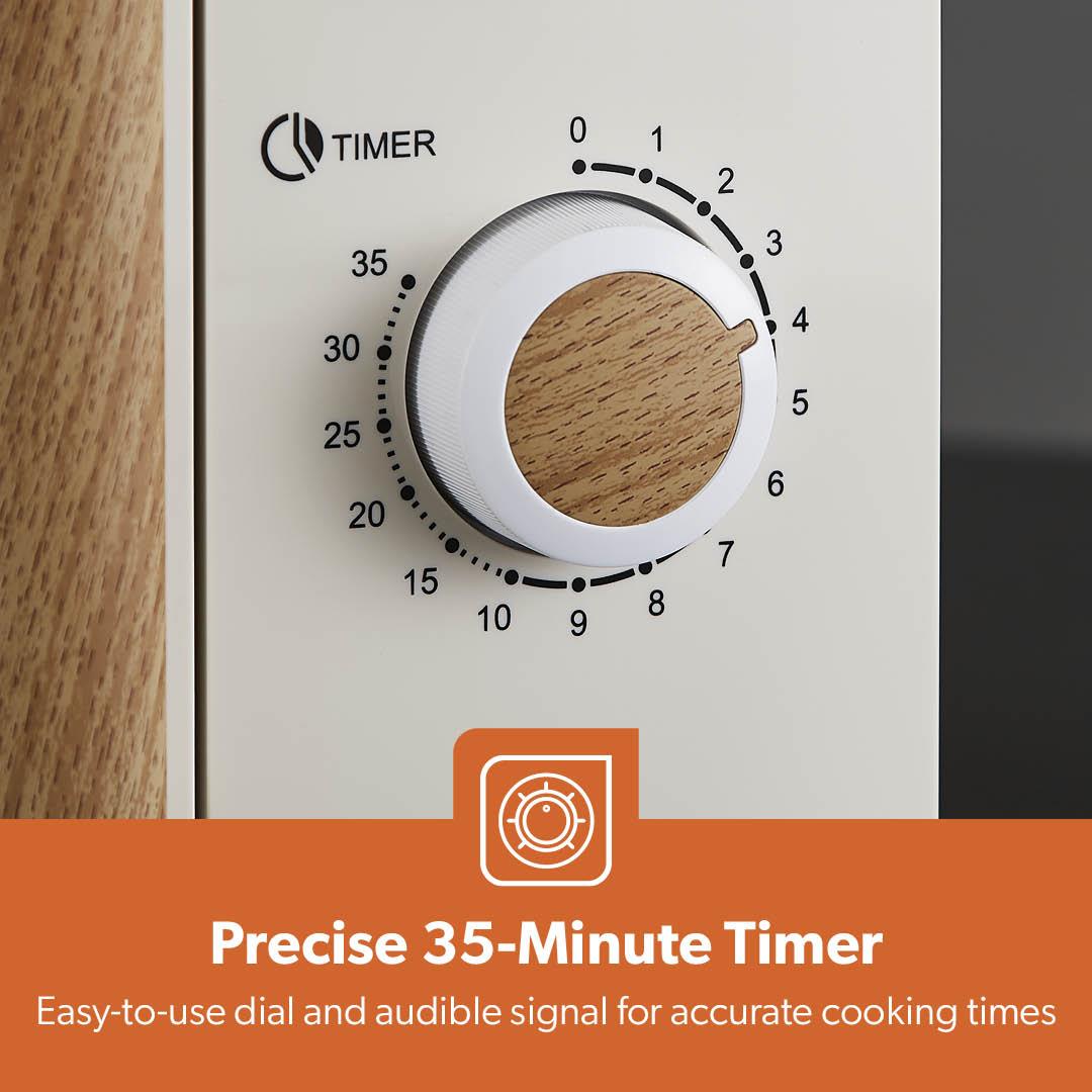 20L Cream NordiQ Solo Microwave Oven With 5 Power Levels 700W