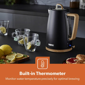 NordiQ Black 2-Slice Toaster & 1.7L Electric Kettle Matching Set