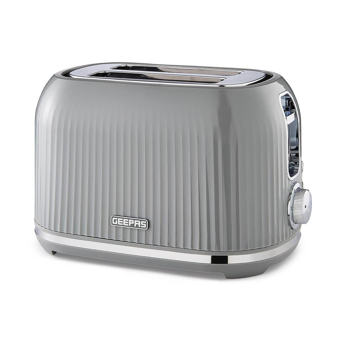Grey Fluted 2-Slice Toaster With 6-Level Browning