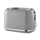 Grey Fluted 2-Slice Toaster With 6-Level Browning