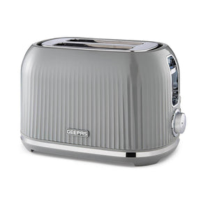 Grey Fluted 2-Slice Toaster With 6-Level Browning