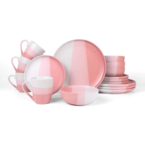 16-Piece Stoneware Dinner Set Plates, Bowls and Cups Set