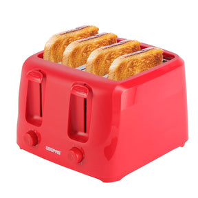 Family-Size Red 4-Slice Toaster with 6-Step Browning Control