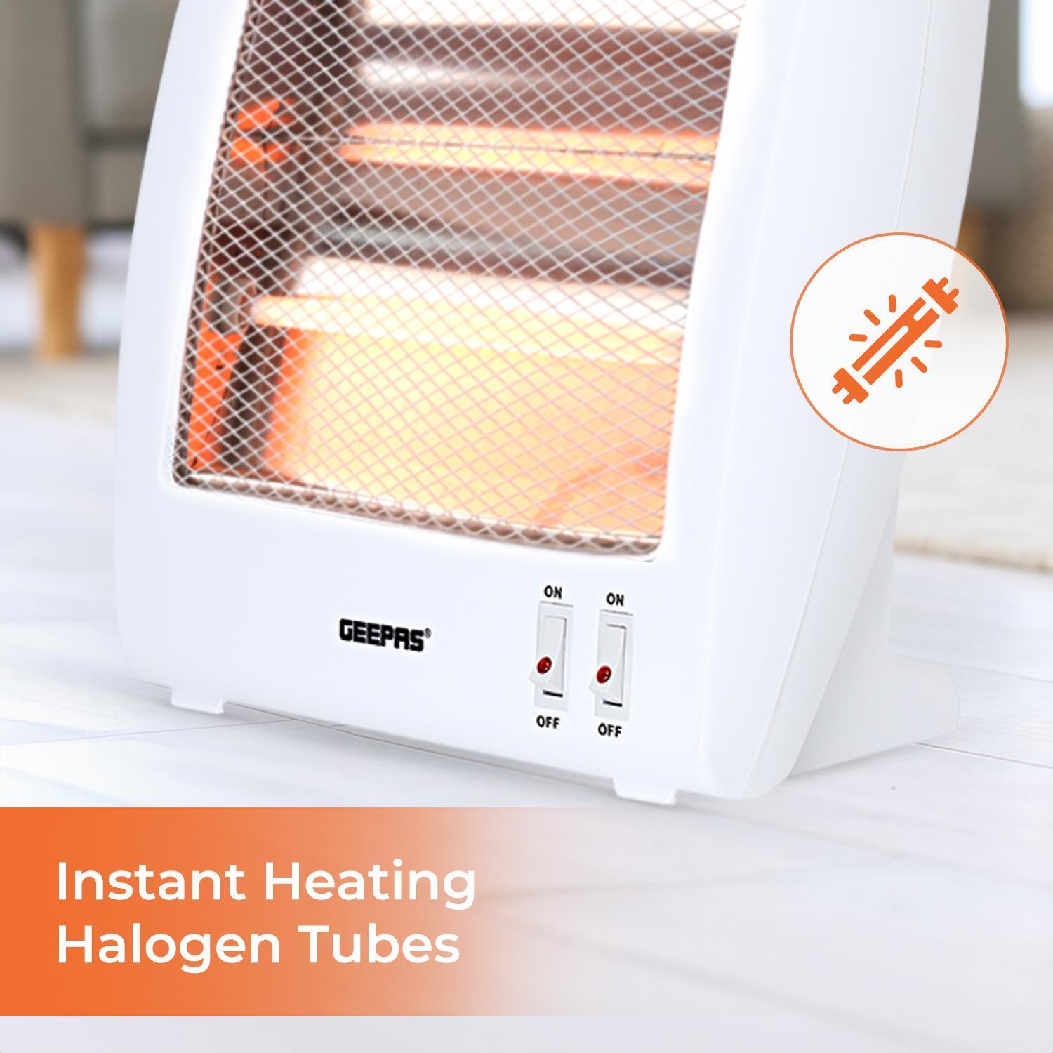 Portable Upright Electric Quartz Halogen Heater 800W | Geepas UK